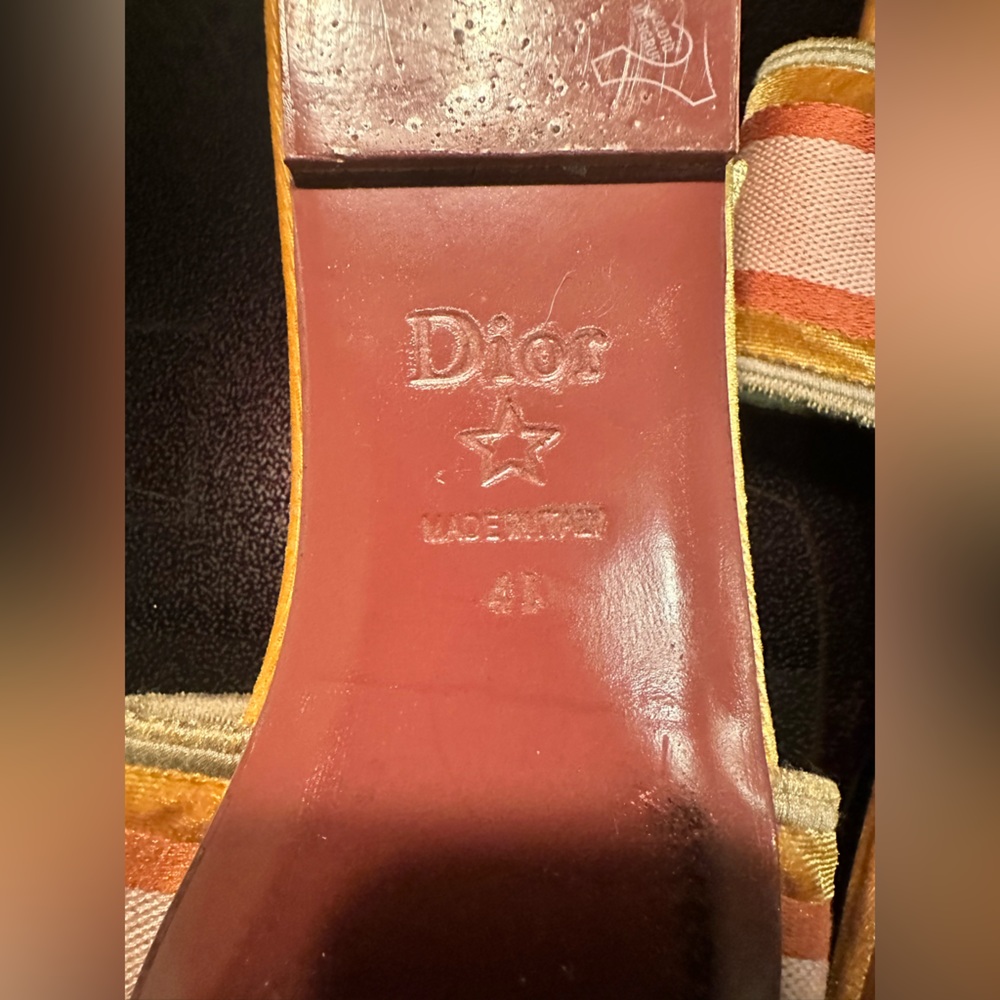 Christian Dior Slides velvet with Dustbag size 41 or US 10 - Picture 4 of 7